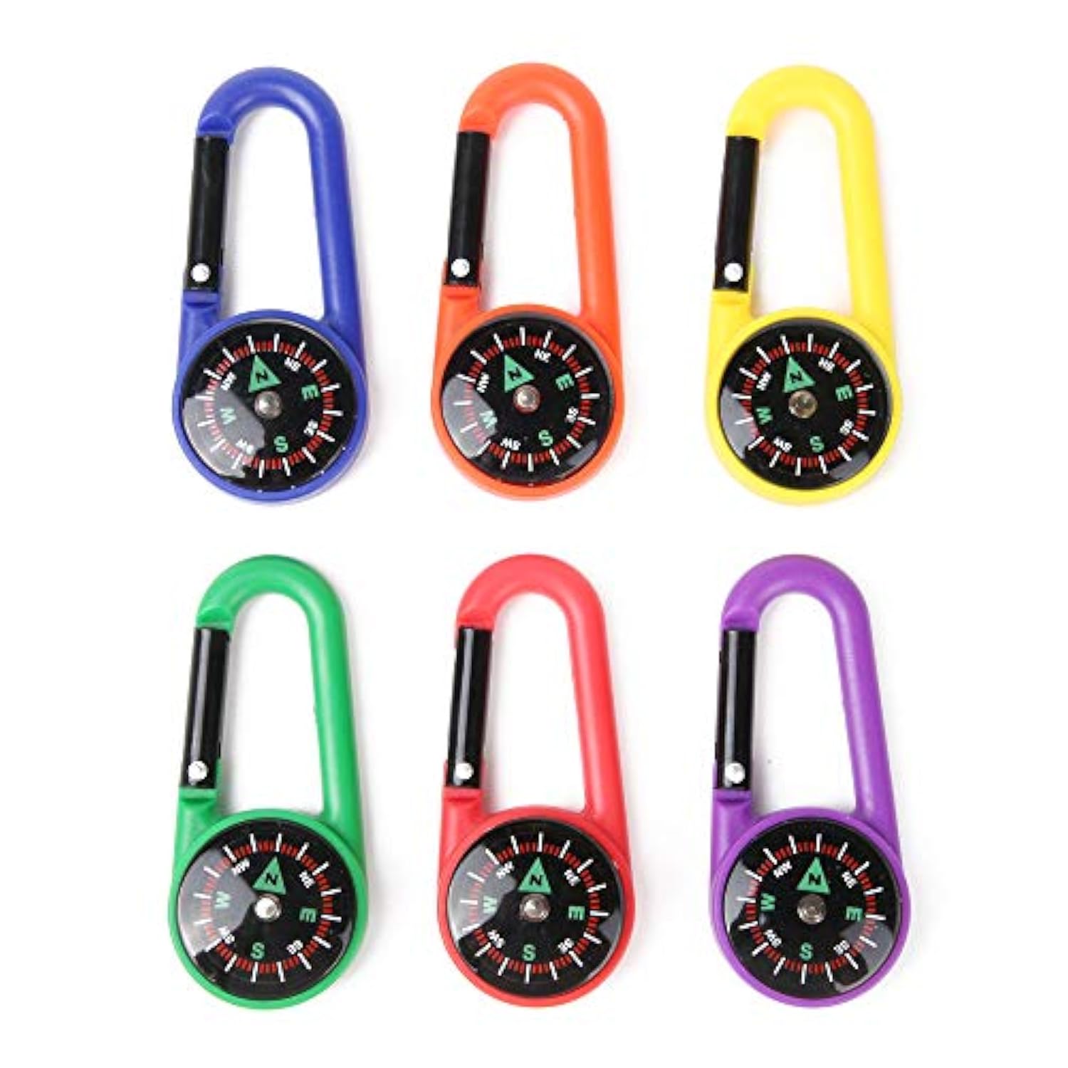 Carabiner Compasses For Kids Toy Compass Belt Clips School Prizes Party Favors 24 Pack