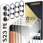 Screen Protector Compatible With Galaxy S23 Fe 5G, [4+4 Pack] Camera Lens Protectors, Fingerprint Unlock Support, Hd Tempered Glass, Touch Sensitive, Anti Scratch