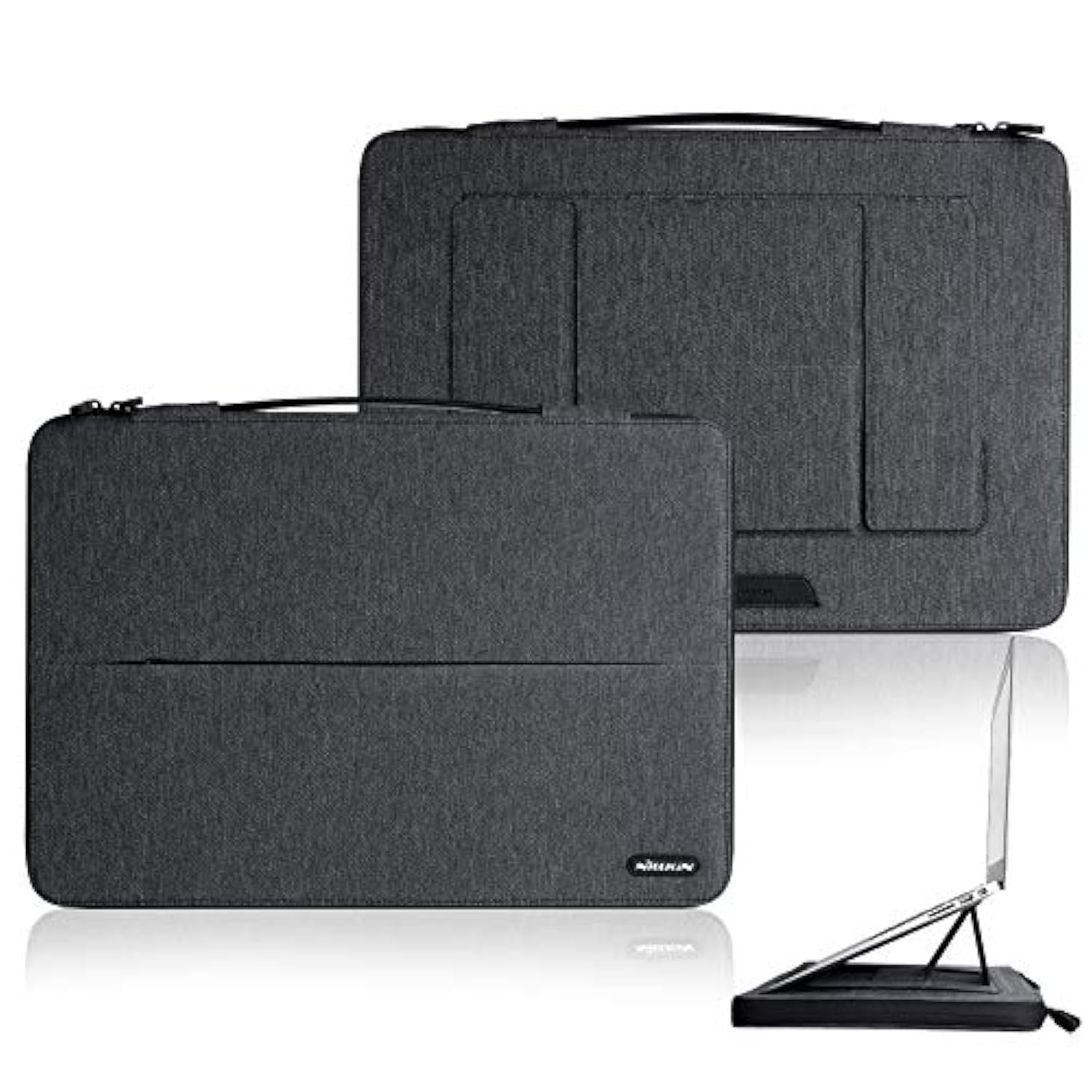 360° Protective Laptop Sleeve Case 13 To 13.3 13.5 Inch Laptop Sleeve With Handle For Macbook (13-14 Inch, Black)