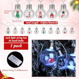 1 Pc Christmas Lights 6.6Ft 10 Led Bulbs Snowball Lamp String Spherical Lights With Tree Snowman Candy Santa Claus Gift