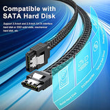 Sata Iii Cable, 6Gbps Straight Hdd Sdd Data Cable, Sata 3.0 Nylon Braided Cabl