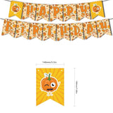 32Pcs Pumpkin Birthday Party Supplies Banner Balloons Cupcake Toppers Decorations Set