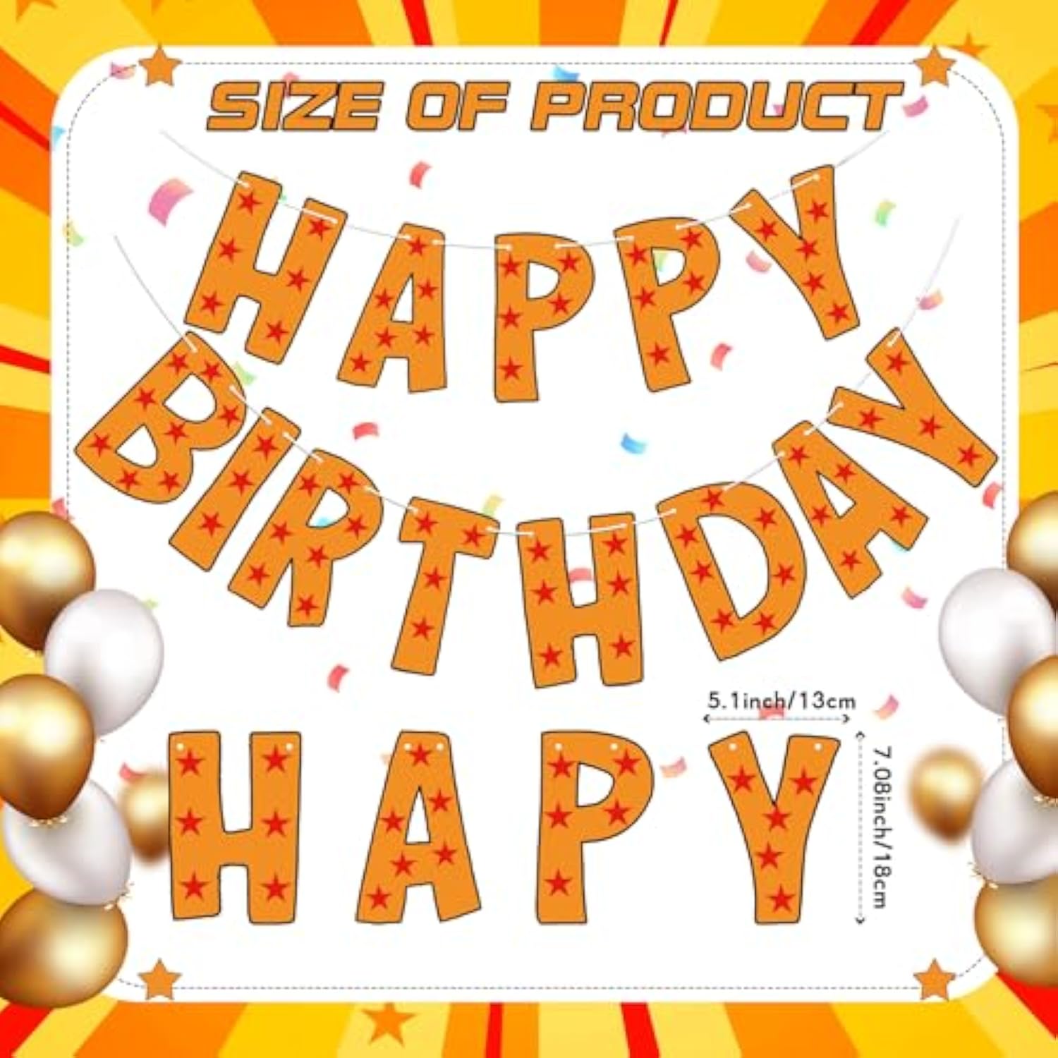 Anime Happy Birthday Banner Decorations Star Birthday Banner Yellow Themed Cartoon Party Supplies For Boys Girls Anime Party Supplies