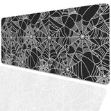 Black Spider Web Desk Pad Mouse Pad,Large Gaming Mouse Mat With Stitched Edges,Non-Slip Waterproof Rubber Base Mousepad For Office Work Home Desk Mat(27.5X11.8 In)