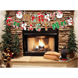 Merry Christmas Banner Snowman Santa Christmas Decorations For Fireplace Christmas Tree Reindeer Banner Merry Christmas Sign For Mantel Wall Window Christmas Party Favor Supplies