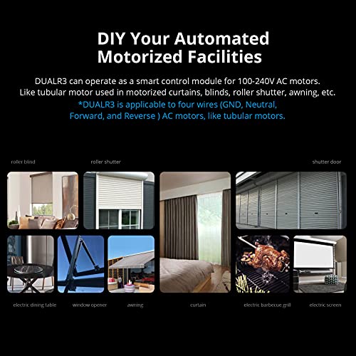Wifi Smart Curtain Switch With Power Metering Tuv Certified, Dualr3 Dual Relay Diy Curtain, Blinds, Roller Shutter,Two Way Smart Switch,Compatible With Alexa&Google Home(1 Pack)