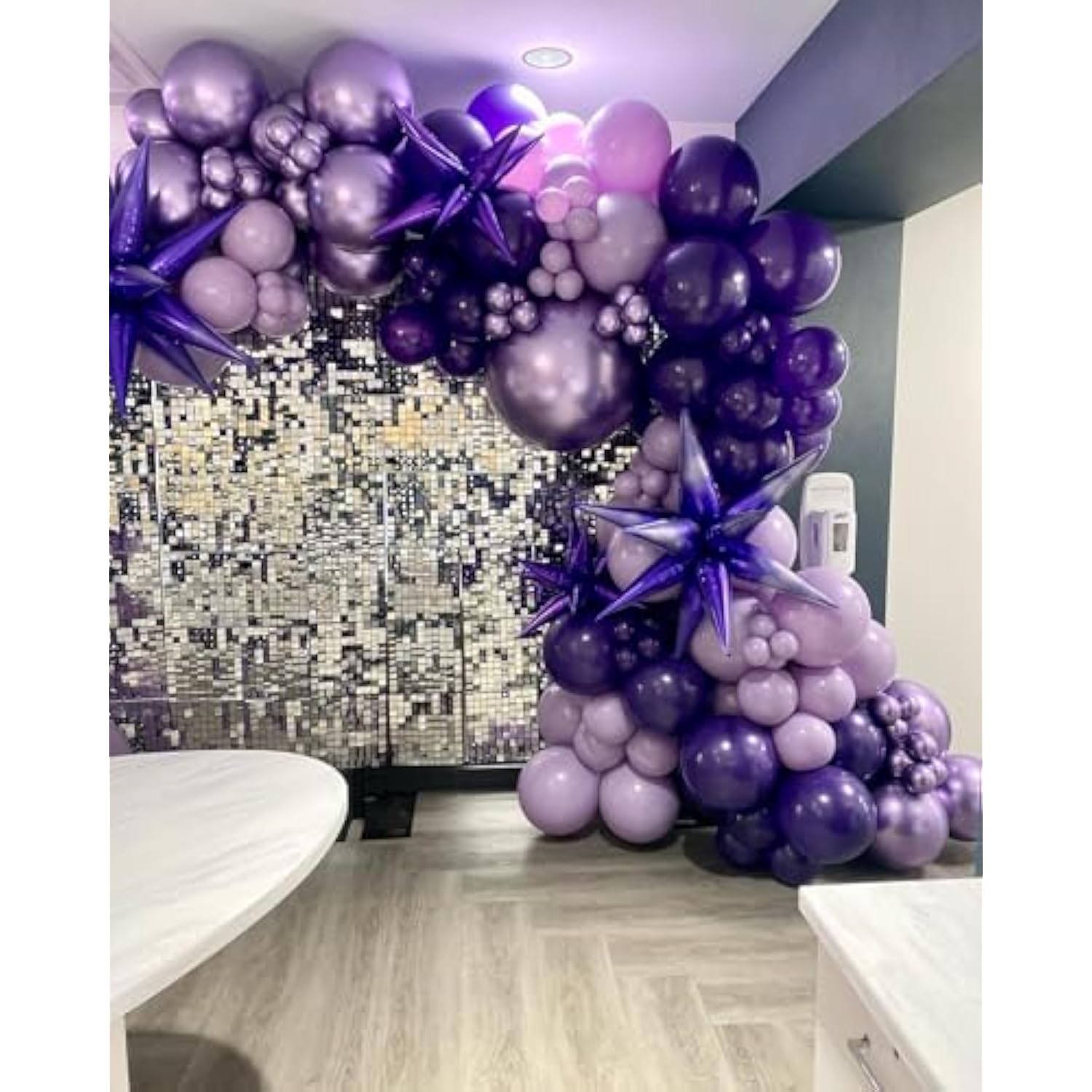 Purple Balloons, 50Pcs 12 Inch Purple Confetti Balloons Kit, Metallic Purple Latex Balloons For Birthday, Bridal Shower,Wedding, Graduation Party Decorations