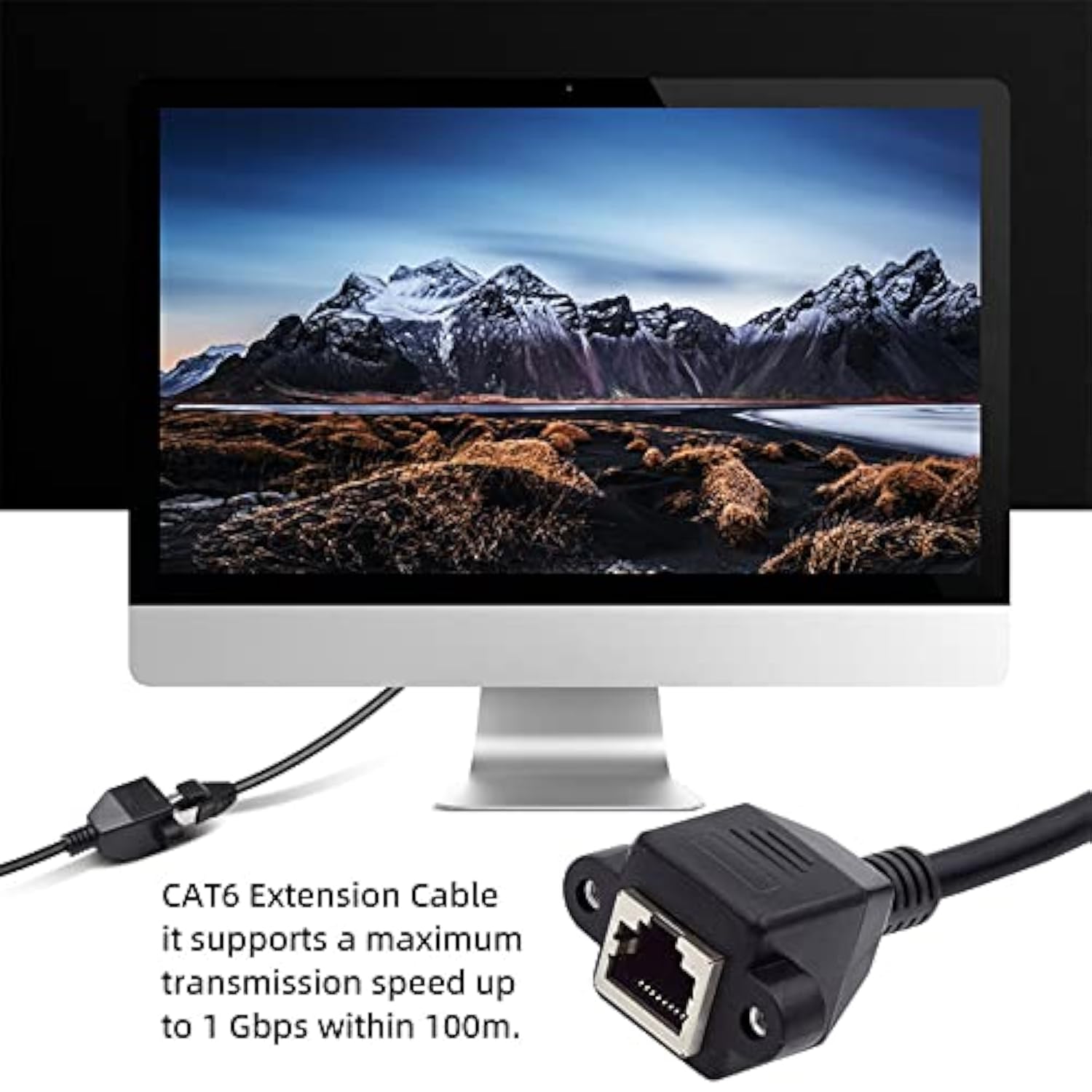 cablecc 90 Degree Right Angled 8P8C FTP STP UTP Cat6 Male to Female LAN Ethern