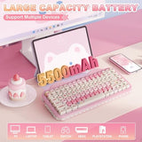 C75 Wireless Mechanical Keyboard,75% Layout, Hot-Swappable NKRO,BT5.0/2.4G/USB-C Mode,Dye-Sub PBT MOA Keycaps,RGB Gasket Mount,Cute Cake Design for