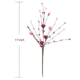 Valentine'S Day Decoration 6 Pcs 17-Inch Valentine'S Day Picks With Artificial Pink Red Heart Berry Branches For Wedding Anniversary Party And Table Centerpieces