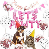 Dog Cat Birthday Party Supplies, Paw Print Balloons & Happy Birthday Banner Decor