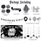 Bride Or Die Bachelorette Party Decorations, 35Pcs Black Bride To Be Banner Balloons Sash Veil Hanging Swirls Cake Topper Kit, Till Death Do Us Decorations For Bridal Shower Wedding Party