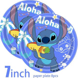 61 Pcs Stitch Party Supplies Birthday Party Supplies And Decorations Set - Includes Tableware Set And Happy Birthday Banner