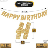 Glitter Gold Happy Birthday Banner 10ft Party Decorations