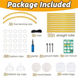 8.2Ft & 6Ft Gold Balloon Arch Kit, Free Bending Top Balloon Arch Stand With Base For Floor, Half Arch For Wedding Birthday Party Baby Shower Halloween Decorations