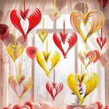 3D Valentines Hanging Decorations - 10 Inch, Pack Of 12 | Valentines Day Hanging Swirls, Valentines Day Hanging Decorations | Heart Garland Valentines Day Decorations, Valentines Decorations