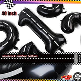 Two Fast Birthday Balloons: 40" Racetrack Number 2, Race Car Theme (5pcs)