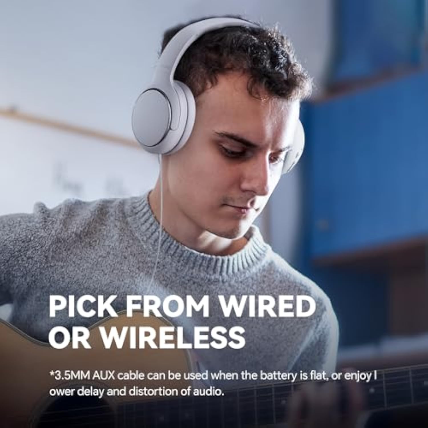 H2 Wireless Headphones,Over Ear Bluetooth Headphones,50H Playtime,Wireless Headset With Mic,Foldable Lightweight Bluetooth Headset With Deep Bass,Hifi Stereo Sound For Travel Work Smartphone