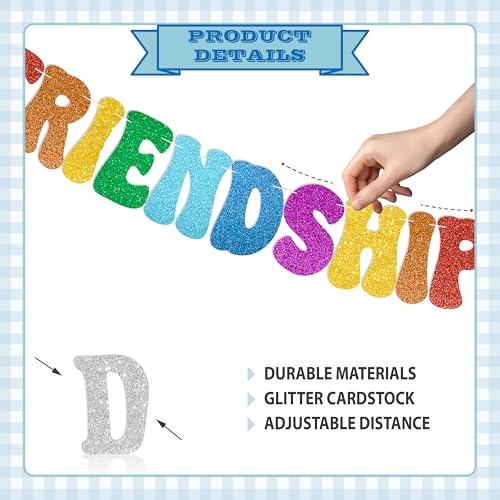 Happy Friendship Day Banner - NO DIY Friendship Day Party Decorations For Men Women Best Friends Party Décor