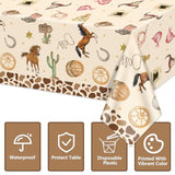 Cowboy Tablecloth - 4 Pcs Wild Western Print Tablecloths Cowboy Party Decorations For Rodeo Birthday Supplies Baby Shower Western Party Decorations