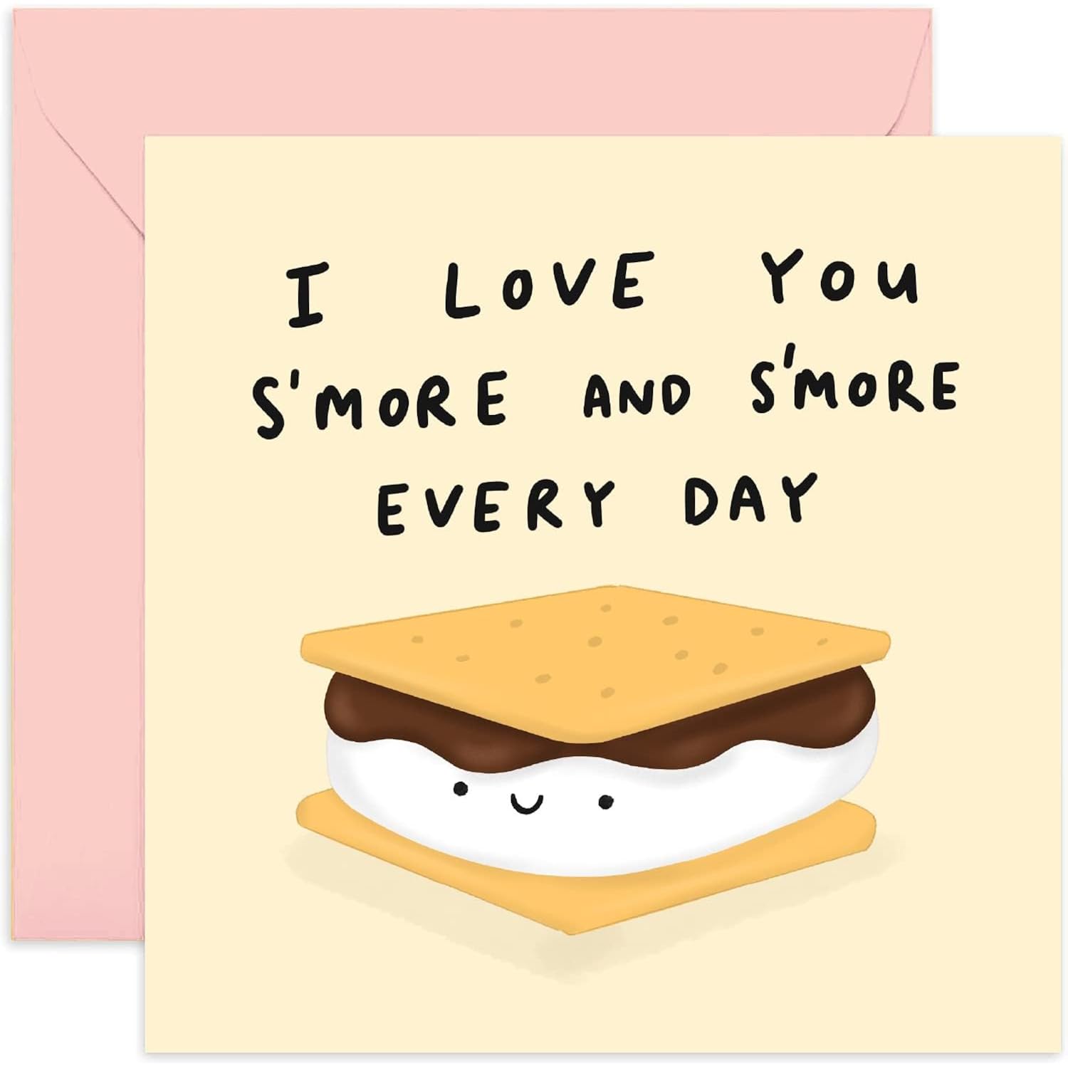 Old English Co. Hilarious Wedding Anniversary Card For Wife Or Husband - 'Love You S'More And S'More' Humour Valentine'S Day Card For Boyfriend Or Girlfriend - Cute Card | Blank Inside Envelope