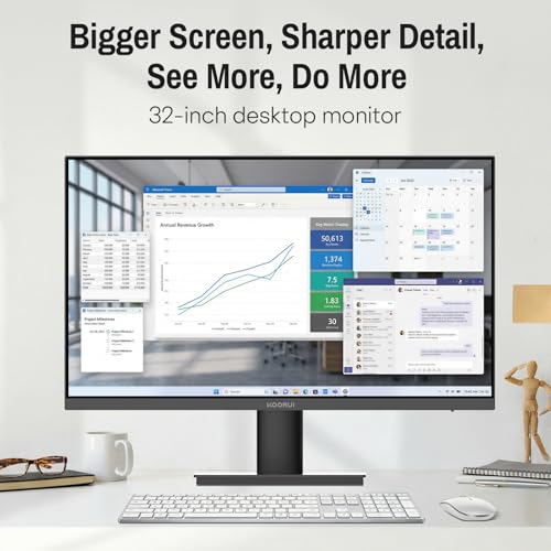 32 Inch 4K Computer Monitor With Hdmi 2.0 Displayport 1.4 Speakers, 60Hz Vesa Hdr Support Desktop Monitor Compatible Free-Sync, G-Sync, Adaptive Sync For Office & Home