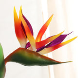 4Pieces Bird Of Paradise Permanent Flower Uv Resistant No Fade Flower Made Of Soft Rubber Pu For Diy Home Artificial Flower Decor 32Inch Large (Orange Red)
