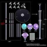 Mermaid Table Centerpiece Balloons Stand Kit 2 Sets With 2 Sea Shells Foil Balloons 14 Purple Blue Latex Balloons For Birthday Beach Mermaid Theme Sea Theme Party Mermaid Birthday Decorations