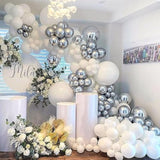 110Pcs White Balloons Different Sizes 18/12/10/5 Inch, Matte White Lat