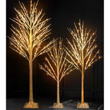 3 Pack Light Up Birch Tree, 4Ft 96 Led/ 5Ft 120 Led/ 8Ft 240 Leds Pre Lit Birch Christmas Tree For Xmas Indoor Outdoor Home Party Garden Decor