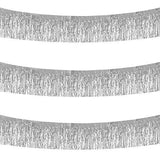 Silver Fringe Garland Banner 3Pack 30ft Wall Tinsel Foil Streamers