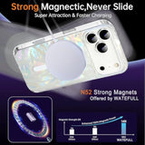 Case Compatible Iphone 17 Pro Magsafe Iridescent Glitter Sparkly, Opal Pearly Bling Translucent Bumper Case + 1 Screen 1 Camera Cover For Women Girl Iphone 17 Pro 6.3" 2025(Colorful Cloud)