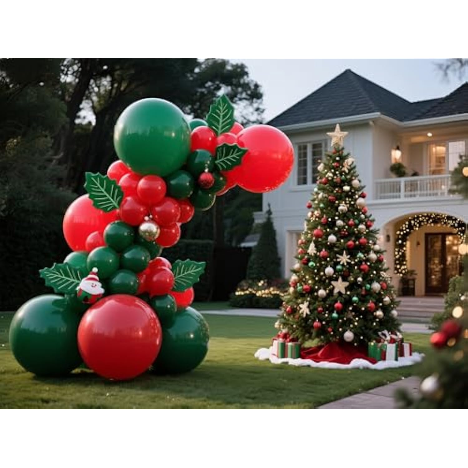 145 Pc Red Balloons (5", 10", 12", 18") Latex Arch Kit for Wedding/Party Decor