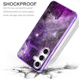 For Samsung Galaxy S25 Case, Glow In The Dark, Slim Fit Hard Pc Soft Flexible Tpu Bumper Shockproof Drop Protective Women Men Protective Phone Cover Casefor Galaxy S25 6.2", Purple Nebula