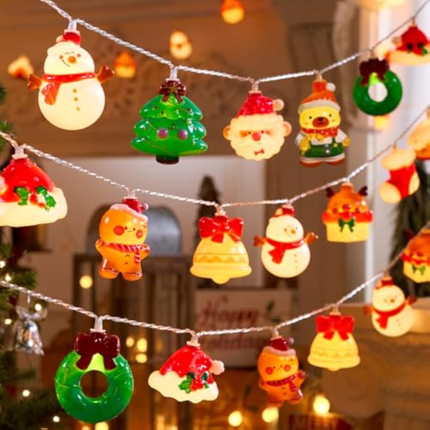Christmas String Lights Decorations, 9.8Ft 20 Led Christmas Fairy Lights, Battery Operated (Not Included) With Timer Fun