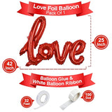 42 Inch Large Red Love Foil Balloons, Pack Of 13, Mylar Foil Love Ball