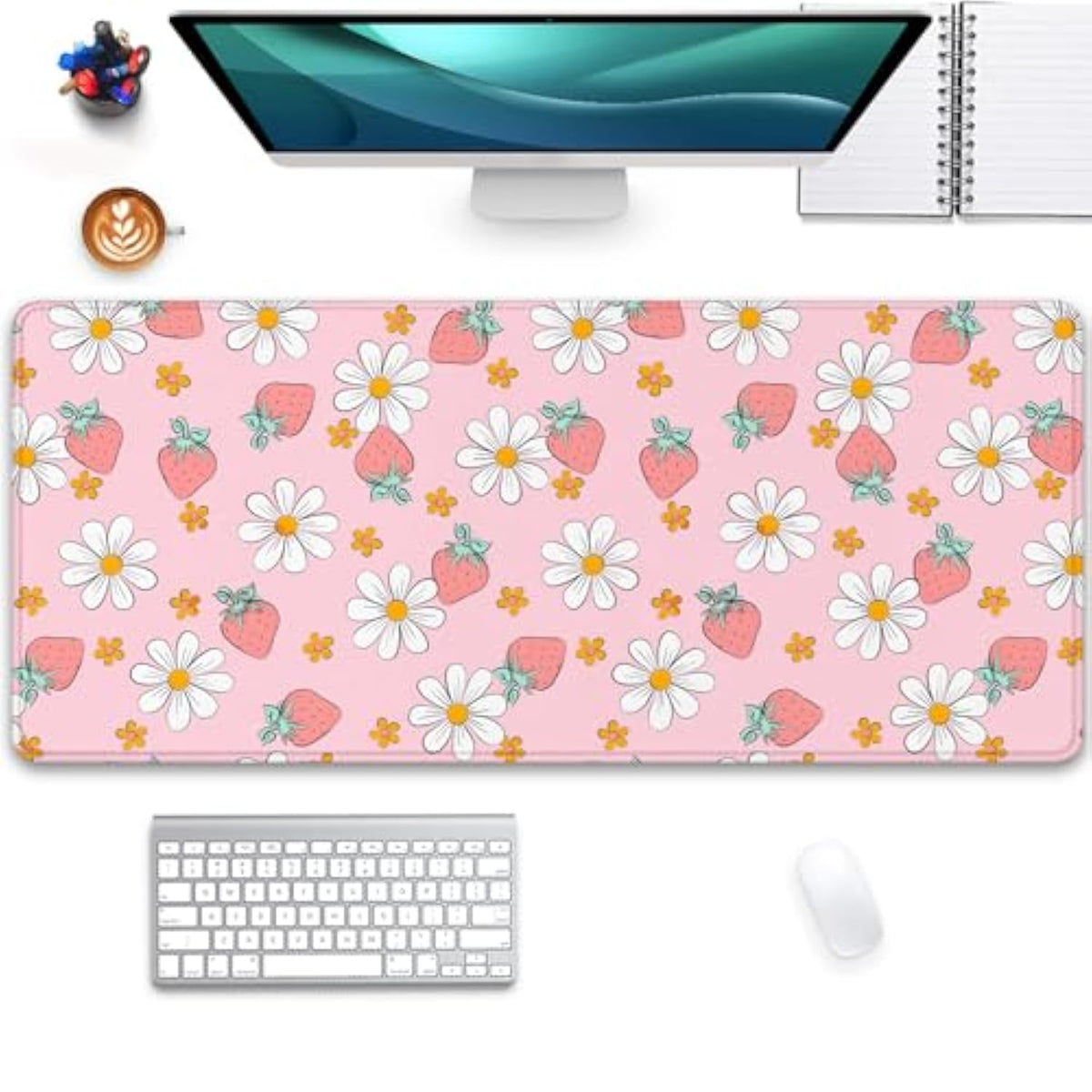 Strawberry Pink Mouse Pad - Large, 27.5X11.8 In, Gaming Mouse Pad And Desk Mat For Computer, Office, Home Work