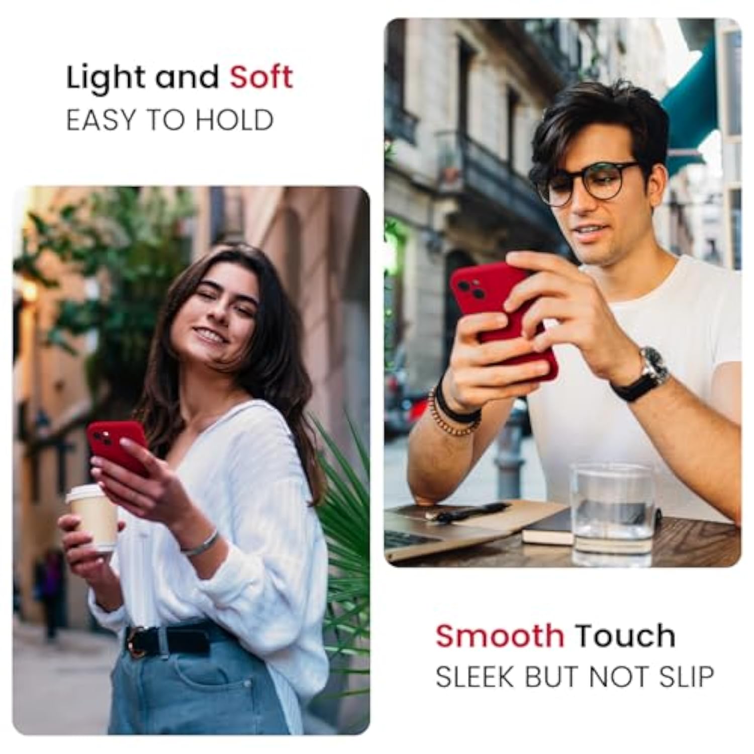 Case, Silicone Upgraded [Camera Protection] Phone Case With [2 Screen Protectors], Soft Anti-Scratch Microfiber Lining Inside, 6.1 Inch, Deep Red