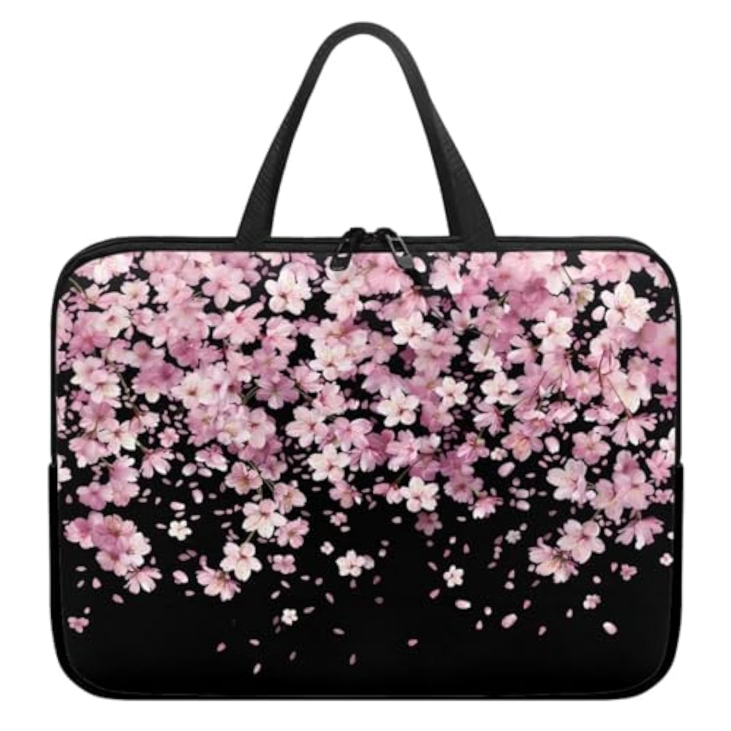 Pink Cherry Blossom Laptop Bag 10-17Inch Laptop Sleeve Case For Most Laptops With Handle Briefcase Carrying Computer Bag With Large Capacity Pocket