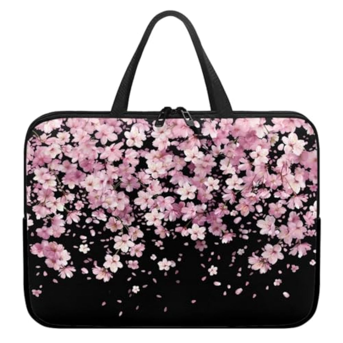 Pink Cherry Blossom Laptop Bag 10-17Inch Laptop Sleeve Case For Most Laptops With Handle Briefcase Carrying Computer Bag With Large Capacity Pocket