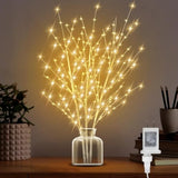 Lighted Birch Branches Plug In With Timer 33In 180 Led Lights, Twinkling Light Up Birch Tree, Diy Flexible Branches For Christmas Fireplace Room Vase Decoration,Bedroom, Wedding, Party(Vase Excluded)