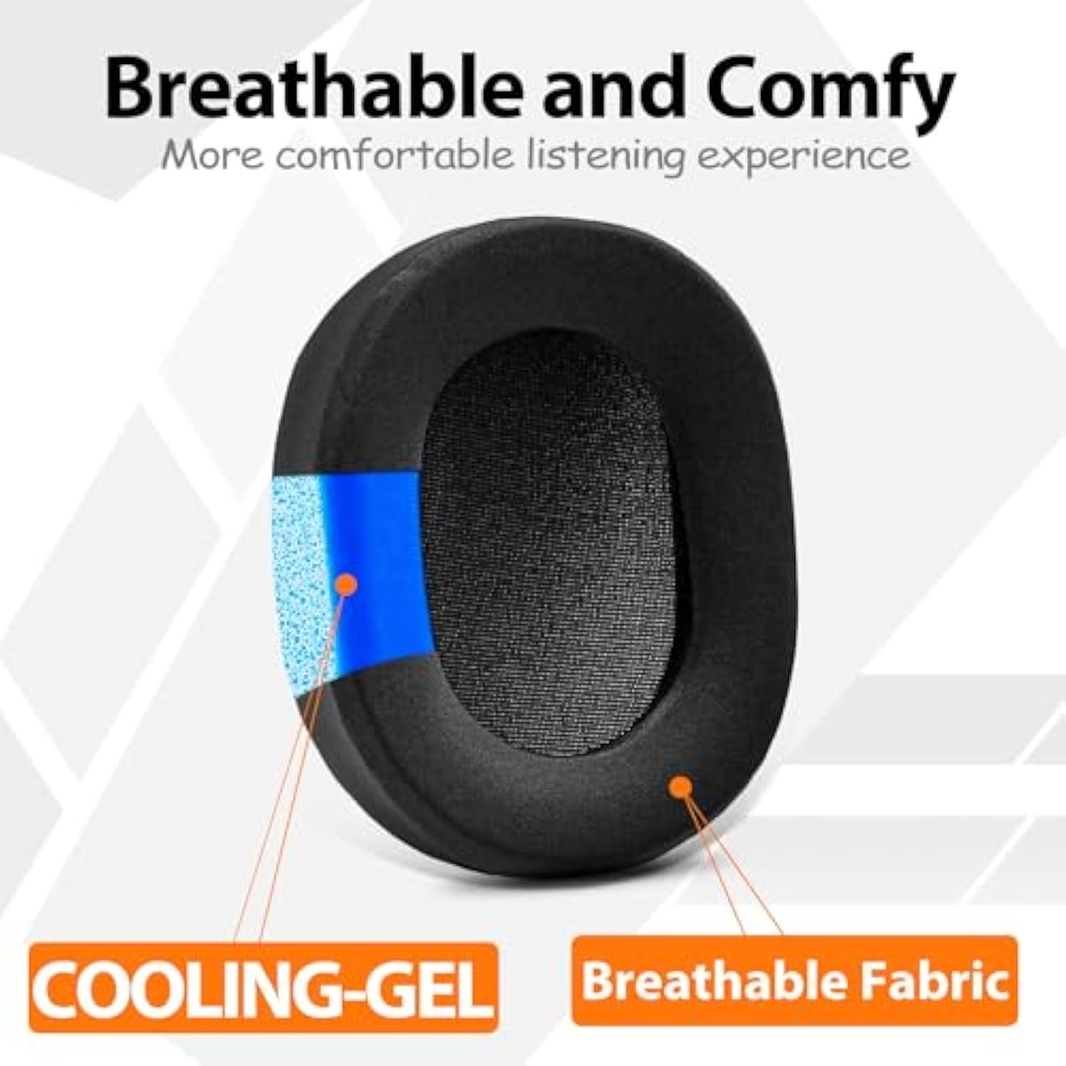 Ath M70X Ear Pads - Replacement Ear Cushion Compatible With Ath-M70X Headphones I Thicker Memory Foam (Cooling Gel Fabric)
