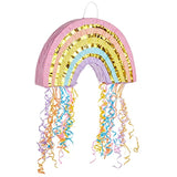 Rainbow Pull String Pinata For Pastel Birthday Decorations, Gender Reveal Party Supplies, And Birthday Party (Small, 16.5 X 10 X 3 In)