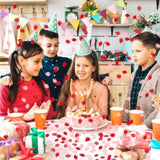 200Pcs Strawberry Dot Confetti Scatters For Baby Shower, Bee Birthday, Wedding, Table, Wall, Christmas, Halloween, Thanksgiving Party Decoration Supplies (Red)