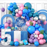 118PCS Blue Purple Balloon Garland Kit - Metallic & Pastel Balloons for Any Party