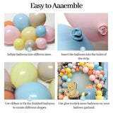 Yellow Blue Pink Balloon Arch Double Stuffed Pastel Pink Blue Yellow Peach Sand White Balloon Garland Kit For Baby Bridal Shower Birthday Wedding Fairy Easter Flower Spring Tea Party Decor