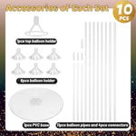 10 Sets Balloon Stand Kit, Balloon Sticks With Base Party Supplies Birthday Graduation Party Decorations Wedding