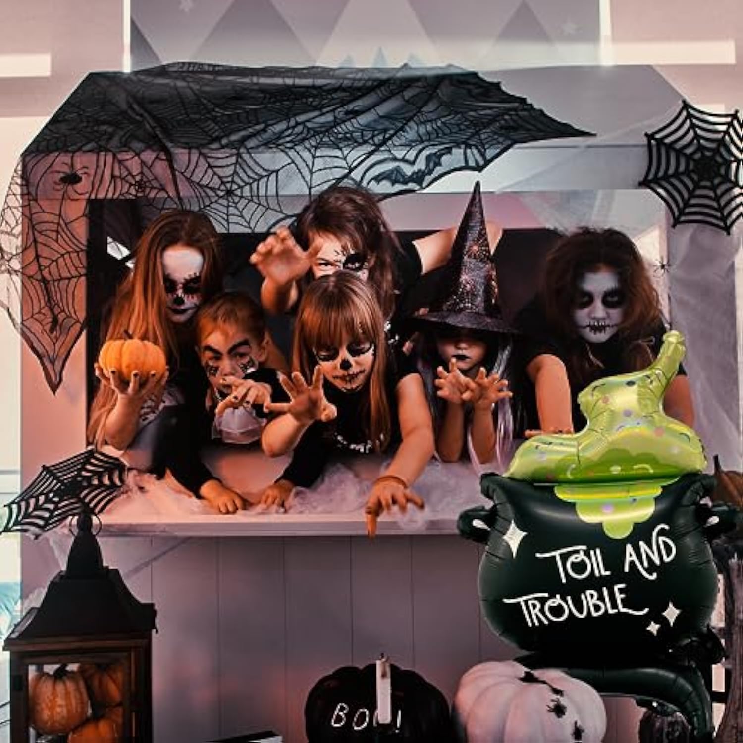 Large Halloween Foil Cauldron Balloon for Indoor Party Props and Boo Day Decor