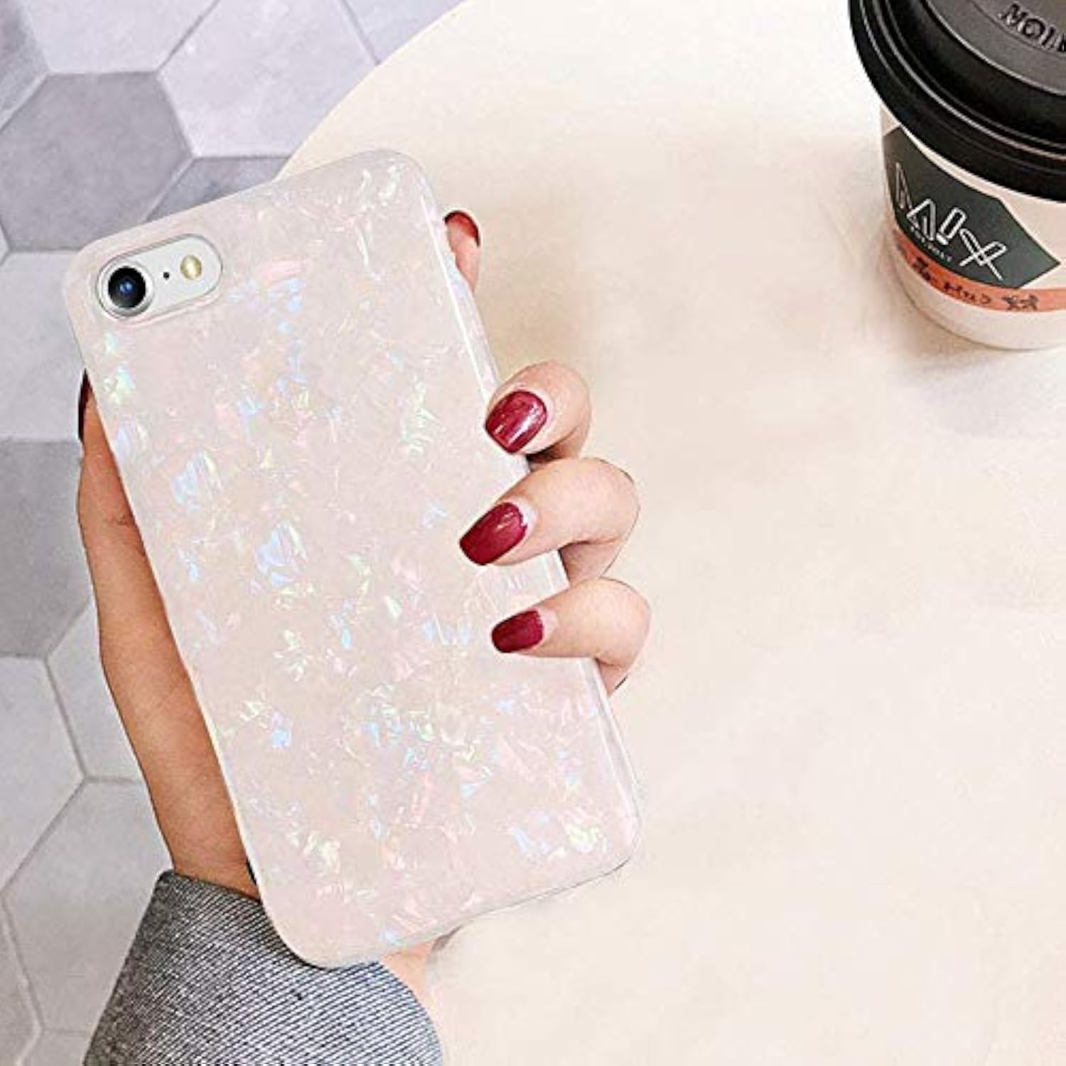Luxury Sparkle Translucent Clear Thinfoil Design Slim Soft Silicone Phone Case for iPhone SE 2022/2020, iPhone 8, iPhone 7, 4.7 inch