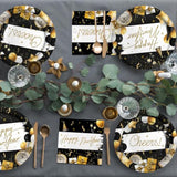 New Year Party Kit for 50 Guests with Decorative Plates and Napkins